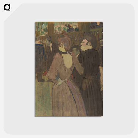 アートポストカード-La Goulue and Her Sister - アンリ ド トゥールーズ ロートレック Postcard.