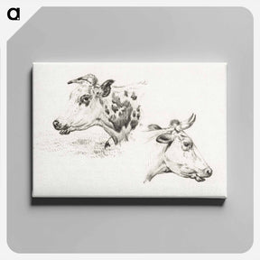 アートパネル-Two studies of the head of a cow - ジャン ベルナール Canvas.