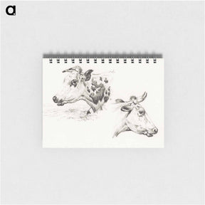 アートメモ帳-Two studies of the head of a cow - ジャン ベルナール Memo.