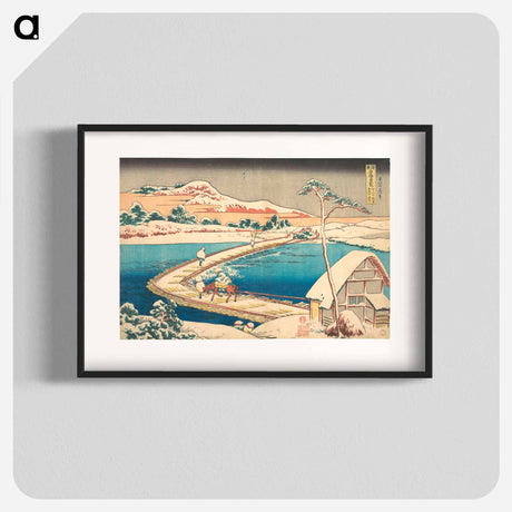 アートポスター-Hokusai's Old View of the Boat-bridge at Sano in Kōzuke Province - 葛飾 北斎 Poster.