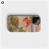 Woman Gathering Flowers - Pierre Auguste Renoir Phone Case.