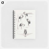 Wenskaart met vijf ooievaars - テオ ヴァン ホイテマ Memo.