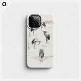 Wenskaart met vijf ooievaars - Theo van Hoytema Phone Case.