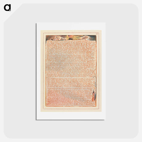 アートポストカード-Jerusalem, Plate 36, "Reuben returnd to his place...." - ウィリアム ブレイク Postcard.