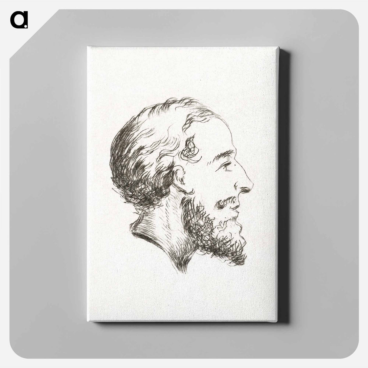 アートパネル-Portrait of a man with beard and mustache - ジャン ベルナール Canvas.