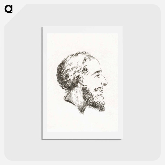 アートポストカード-Portrait of a man with beard and mustache - ジャン ベルナール Postcard.