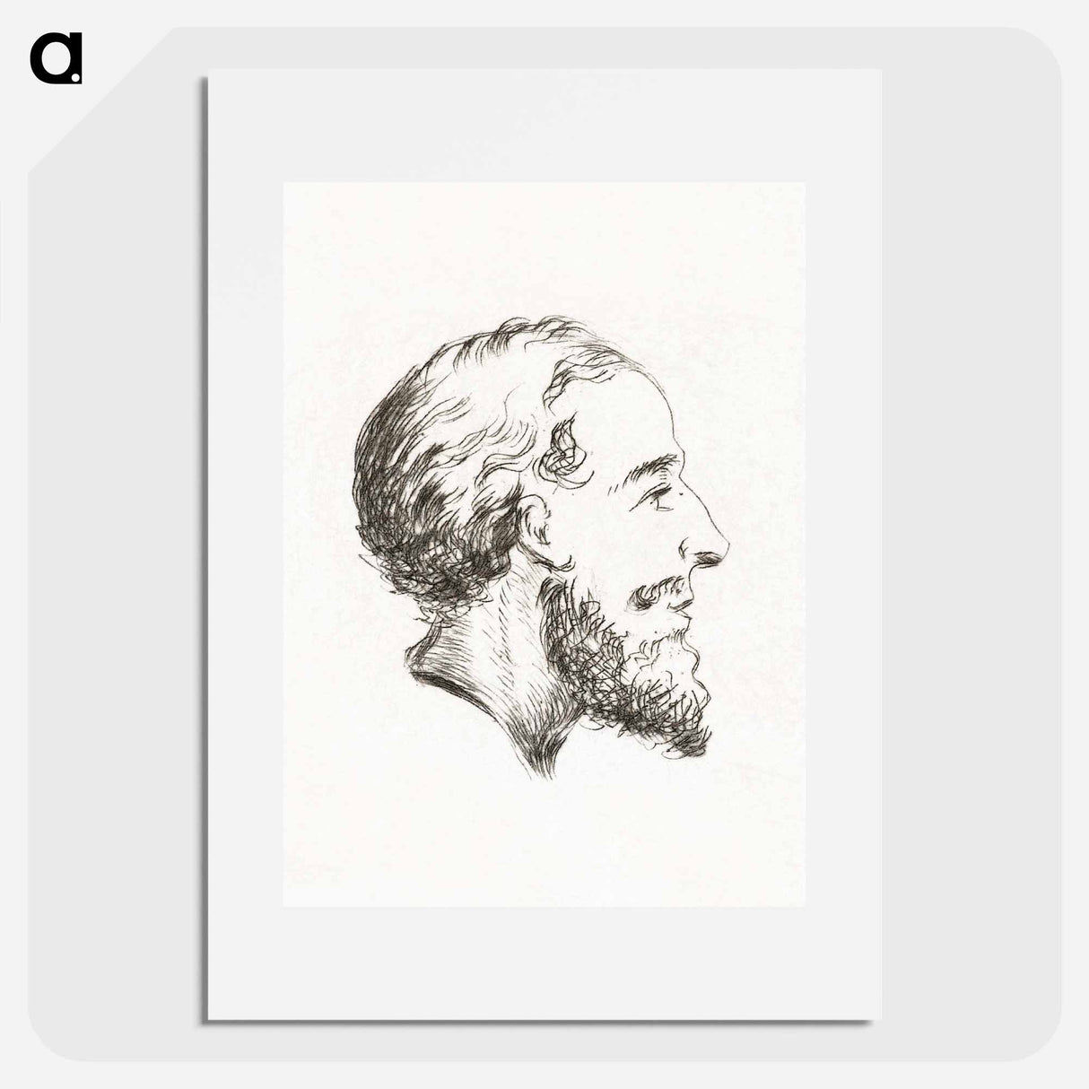 Portrait of a man with beard and mustache - ジャン ベルナール Poster.