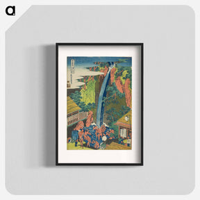 アートポスター-A Journey to the Waterfalls in All the Provinces: Pilgrims at Roben Waterfallince - 葛飾 北斎 Poster.