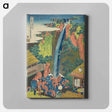 アートパネル-A Journey to the Waterfalls in All the Provinces: Pilgrims at Roben Waterfallince - 葛飾 北斎 Canvas.