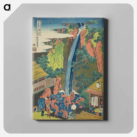 アートパネル-A Journey to the Waterfalls in All the Provinces: Pilgrims at Roben Waterfallince - 葛飾 北斎 Canvas.