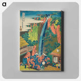 A Journey to the Waterfalls in All the Provinces: Pilgrims at Roben Waterfallince - 葛飾 北斎 Canvas.