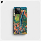 A Journey to the Waterfalls in All the Provinces: Pilgrims at Roben Waterfallince - Katsushika Hokusai Phone Case.