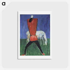 アートポストカード-Man with horse - カジミール マレーヴィチ Postcard.