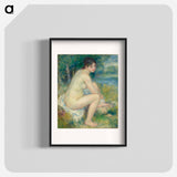 Woman New in a Paysage - Pierre Auguste Renoir Poster.