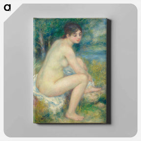 アートパネル-Femme Nue dans un Paysage - ピエール オーギュスト ルノワール Canvas.