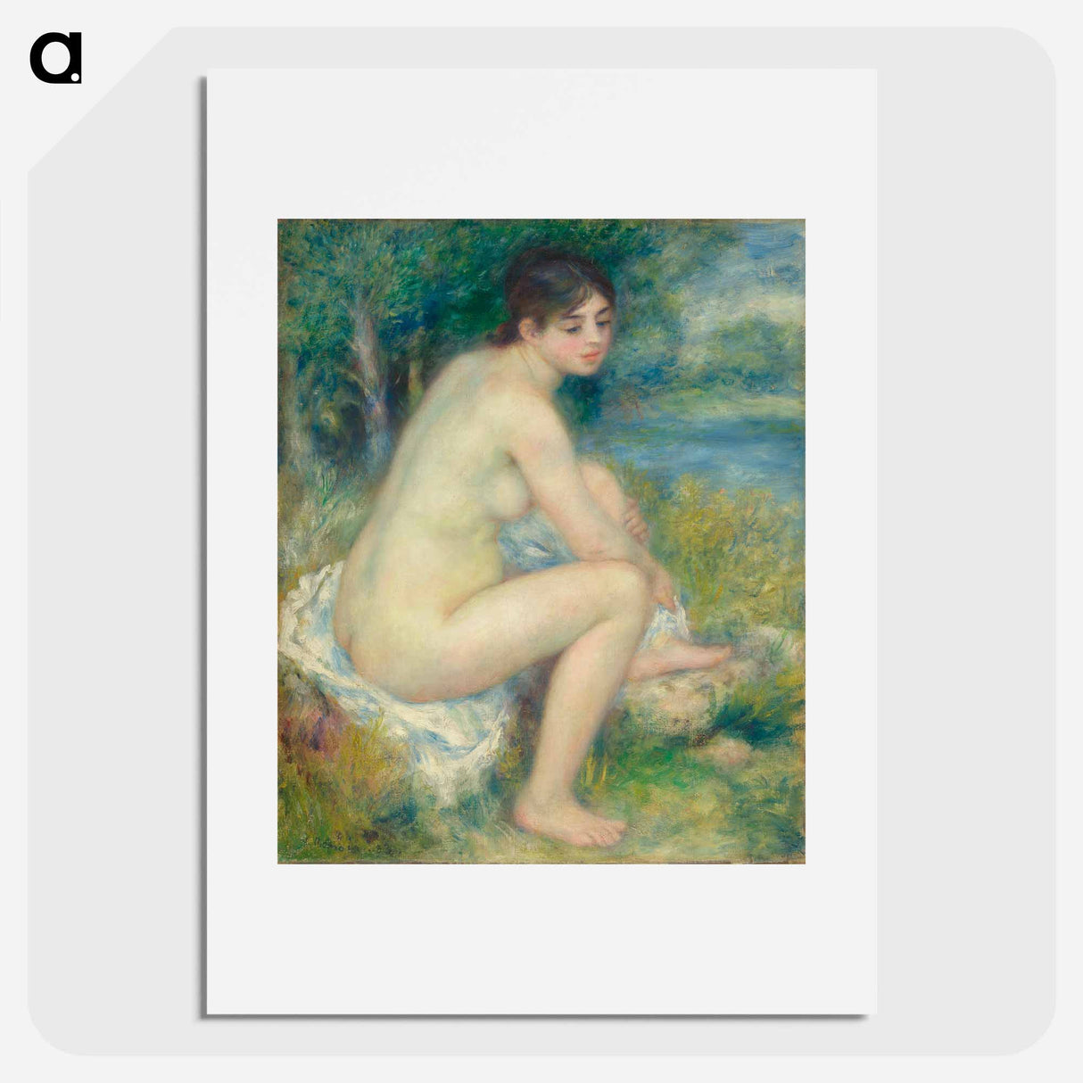 Woman New in a Paysage - Pierre Auguste Renoir Poster.