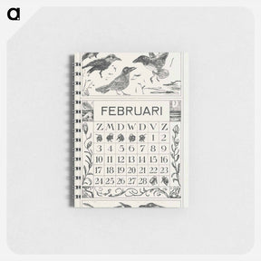 アートメモ帳-Kalenderblad februari met kraaien - テオ ヴァン ホイテマ Memo.
