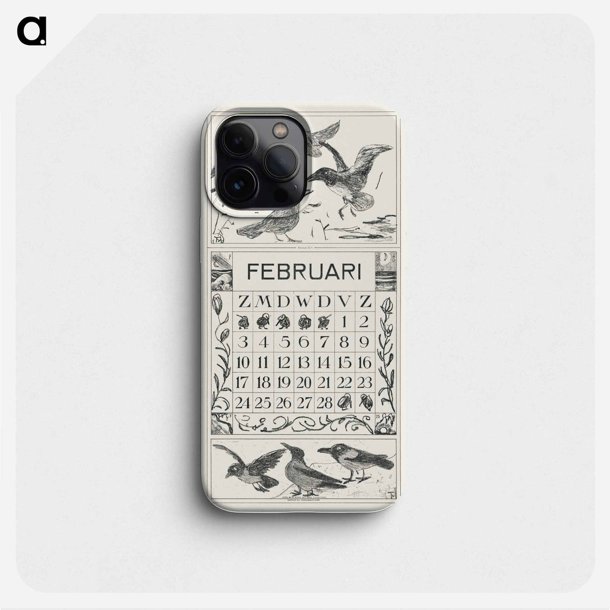 Calendar February with Kraaien - Theo van Hoytema Phone Case.