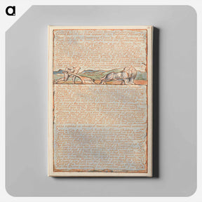 アートパネル-Jerusalem, Plate 33, "Turning his back to the Divine Vision...." - ウィリアム ブレイク Canvas.
