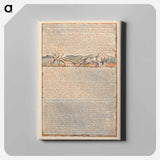 アートパネル-Jerusalem, Plate 33, "Turning his back to the Divine Vision...." - ウィリアム ブレイク Canvas.
