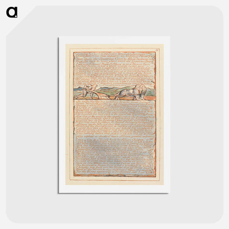 アートポストカード-Jerusalem, Plate 33, "Turning his back to the Divine Vision...." - ウィリアム ブレイク Postcard.