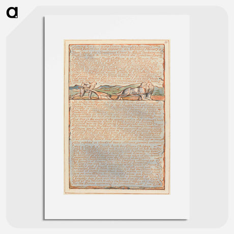アートポスター-Jerusalem, Plate 33, "Turning his back to the Divine Vision...." - ウィリアム ブレイク Poster.