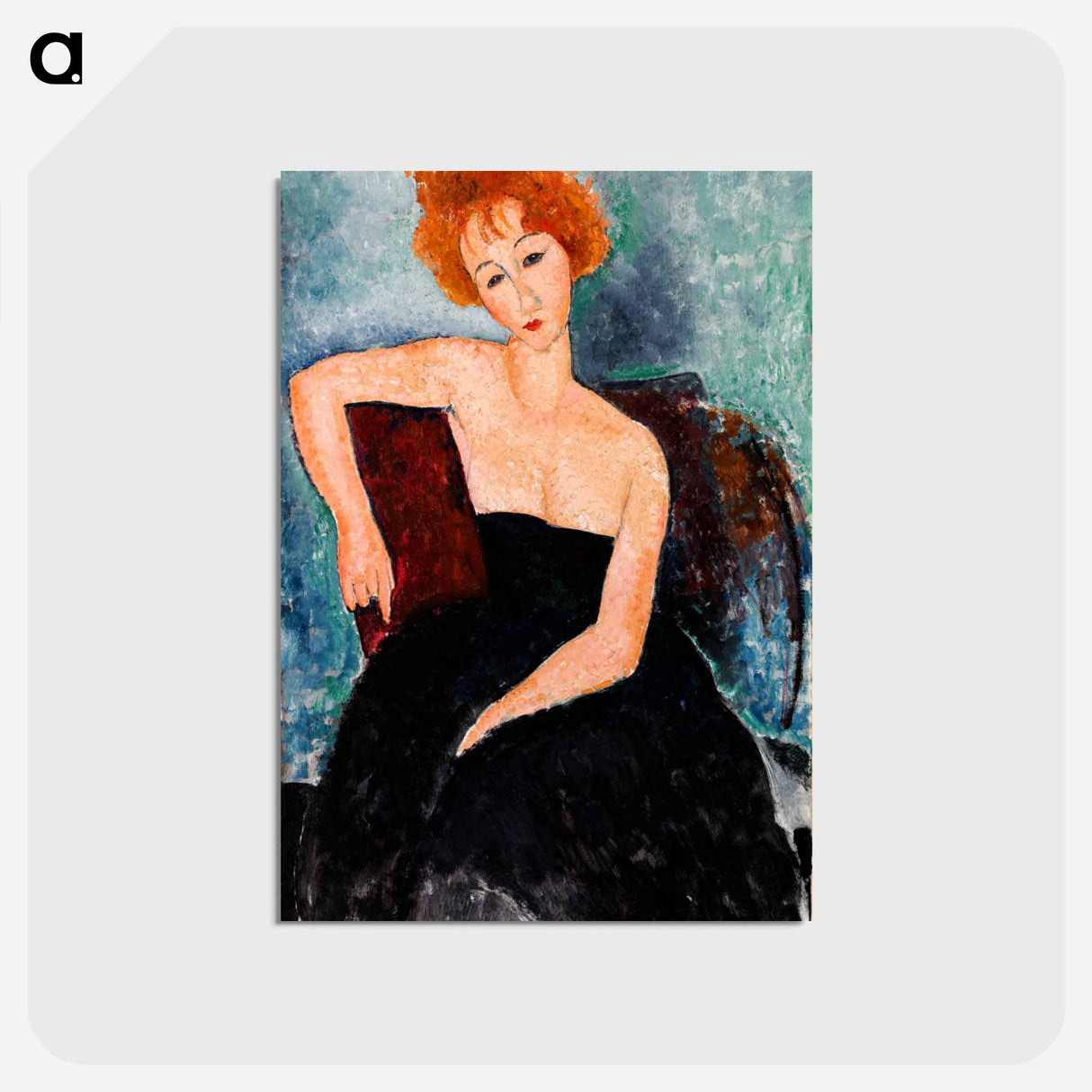 アートポストカード-Redheaded Girl in Evening Dress
 - バーンズ・コレクション Postcard.