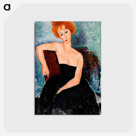 アートポストカード-Redheaded Girl in Evening Dress
 - バーンズ・コレクション Postcard.