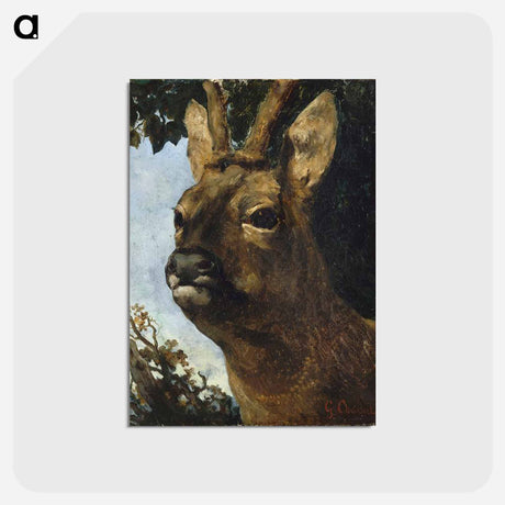 アートポストカード-Head of a Young Doe - ギュスターヴ クールベ Postcard.