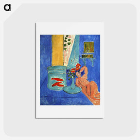 アートポストカード-Red Fish and a Sculpture - アンリ マティス Postcard.