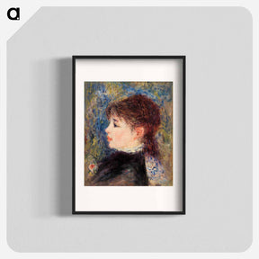 アートポスター-Young Woman with Rose - ピエール オーギュスト ルノワール Poster.