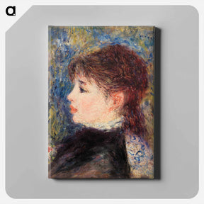 アートパネル-Young Woman with Rose - ピエール オーギュスト ルノワール Canvas.