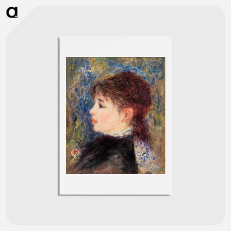 アートポストカード-Young Woman with Rose - ピエール オーギュスト ルノワール Postcard.