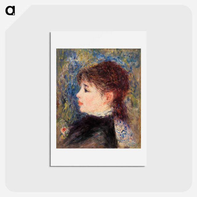 アートポストカード-Young Woman with Rose - ピエール オーギュスト ルノワール Postcard.