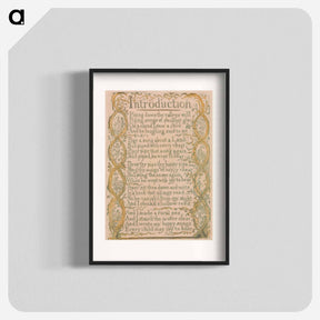 アートポスター-Songs of Innocence and of Experience, Plate 3, "Introduction" - ウィリアム ブレイク Poster.