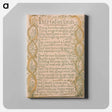 アートパネル-Songs of Innocence and of Experience, Plate 3, "Introduction" - ウィリアム ブレイク Canvas.