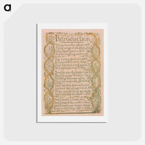 アートポストカード-Songs of Innocence and of Experience, Plate 3, "Introduction" - ウィリアム ブレイク Postcard.