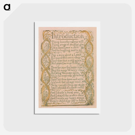 アートポストカード-Songs of Innocence and of Experience, Plate 3, "Introduction" - ウィリアム ブレイク Postcard.