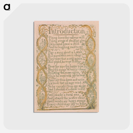 アートポストカード-Songs of Innocence and of Experience, Plate 3, "Introduction" - ウィリアム ブレイク Postcard.