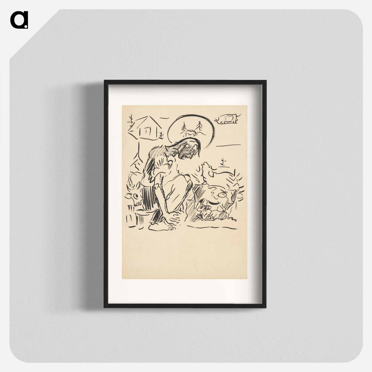 Huddled herdsman - アーノルド ピーター ワイズ クビンチャン Poster.