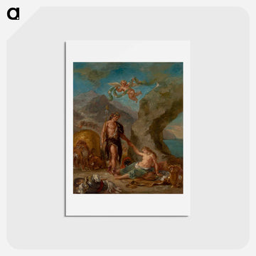 The Autumn Bacchus and Ariadne - ウジェーヌ ドラクロワ Postcard.