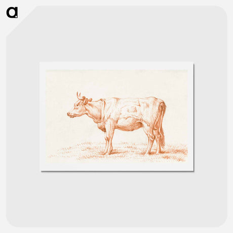 アートポストカード-Standing cow - ジャン ベルナール Postcard.