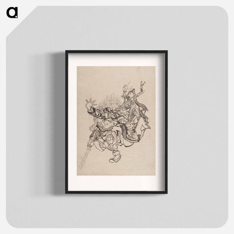 アートポスター-Katsushika Hokusai’s samurai, Album of Sketches - 葛飾 北斎 Poster.