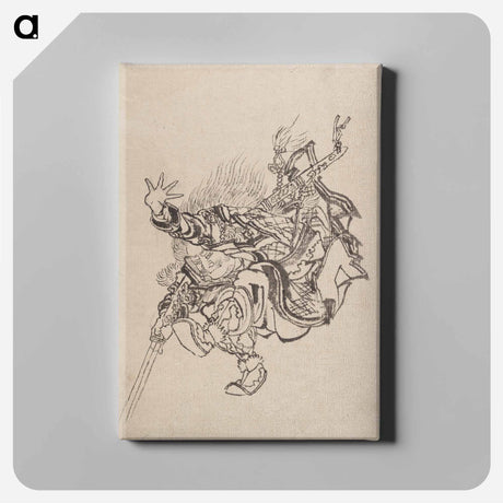 アートパネル-Katsushika Hokusai’s samurai, Album of Sketches - 葛飾 北斎 Canvas.