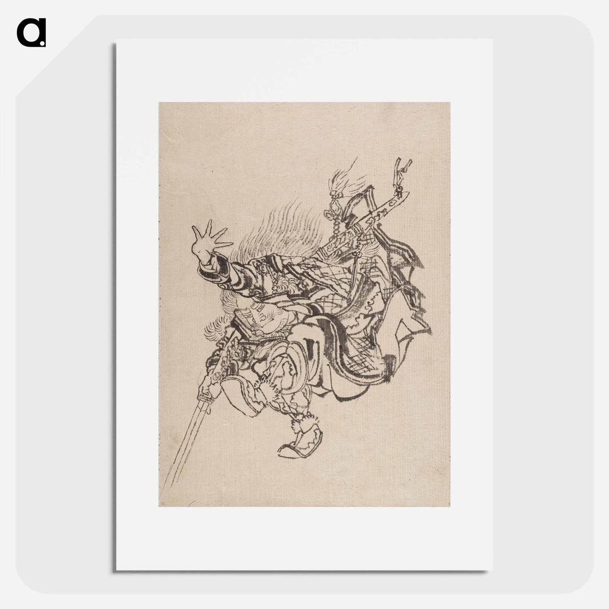 アートポスター-Katsushika Hokusai’s samurai, Album of Sketches - 葛飾 北斎 Poster.