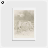 アートポストカード-And He Discerns an Arid, Knoll-Covered Plain - オディロン ルドン Postcard.