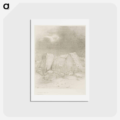 And He Discerns an Arid, Knoll-Covered Plain - オディロン ルドン Postcard.