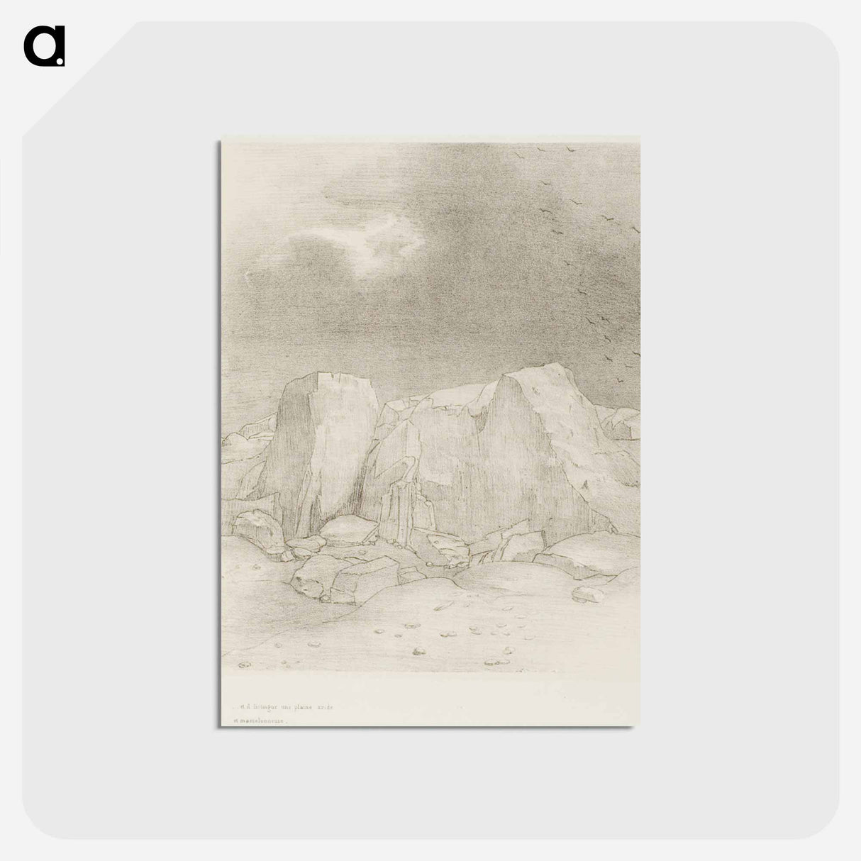 アートポストカード-And He Discerns an Arid, Knoll-Covered Plain - オディロン ルドン Postcard.