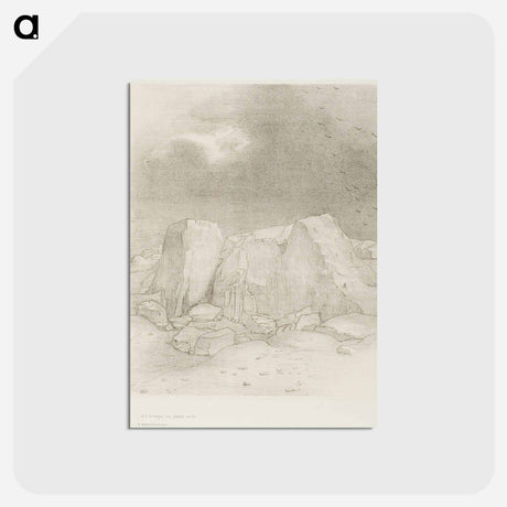 アートポストカード-And He Discerns an Arid, Knoll-Covered Plain - オディロン ルドン Postcard.
