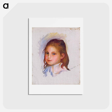 アートポストカード-Child with Brown Hair - ピエール オーギュスト ルノワール Postcard.
